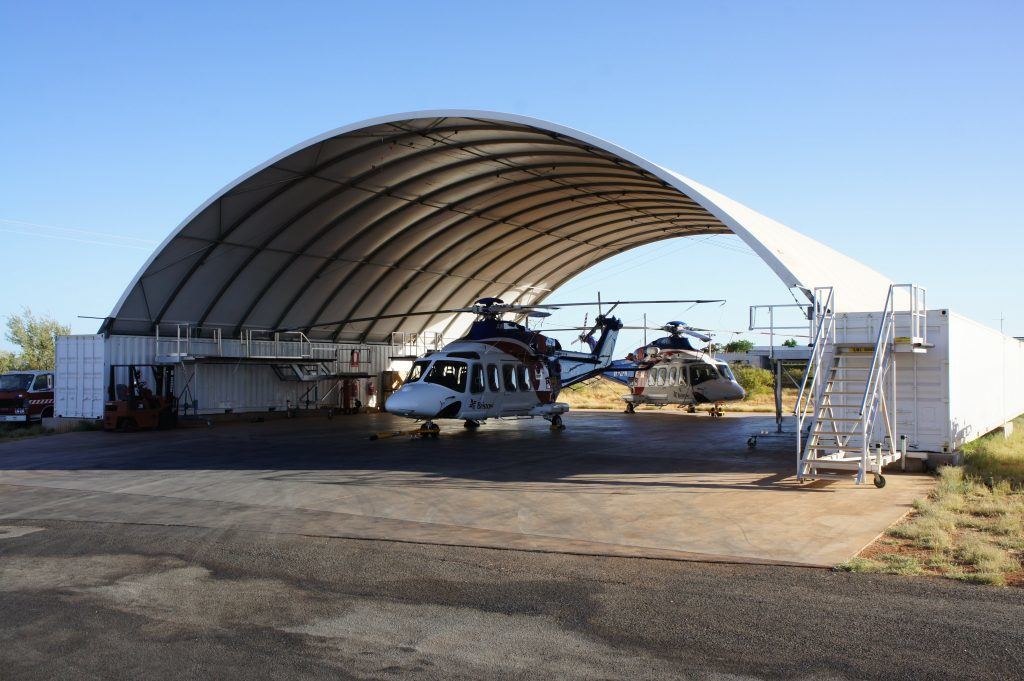 container shed for helicopter - DomeShelter Australia