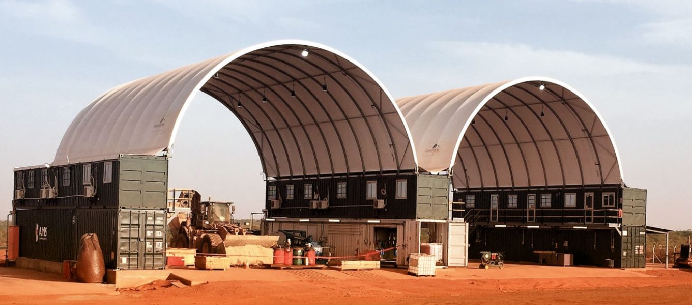 DomeShelter for storing vehicles and work camps.