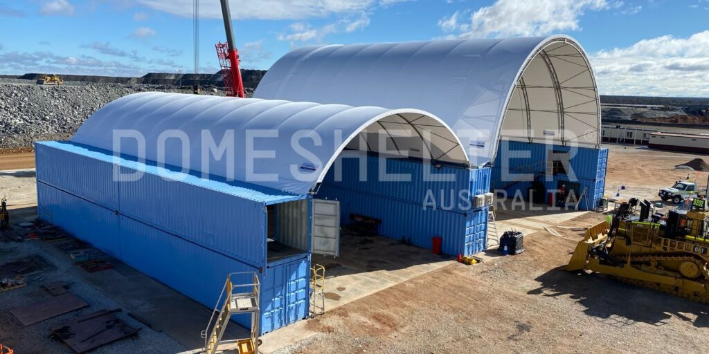 DomeShelter Container Mounted Fabric Structure