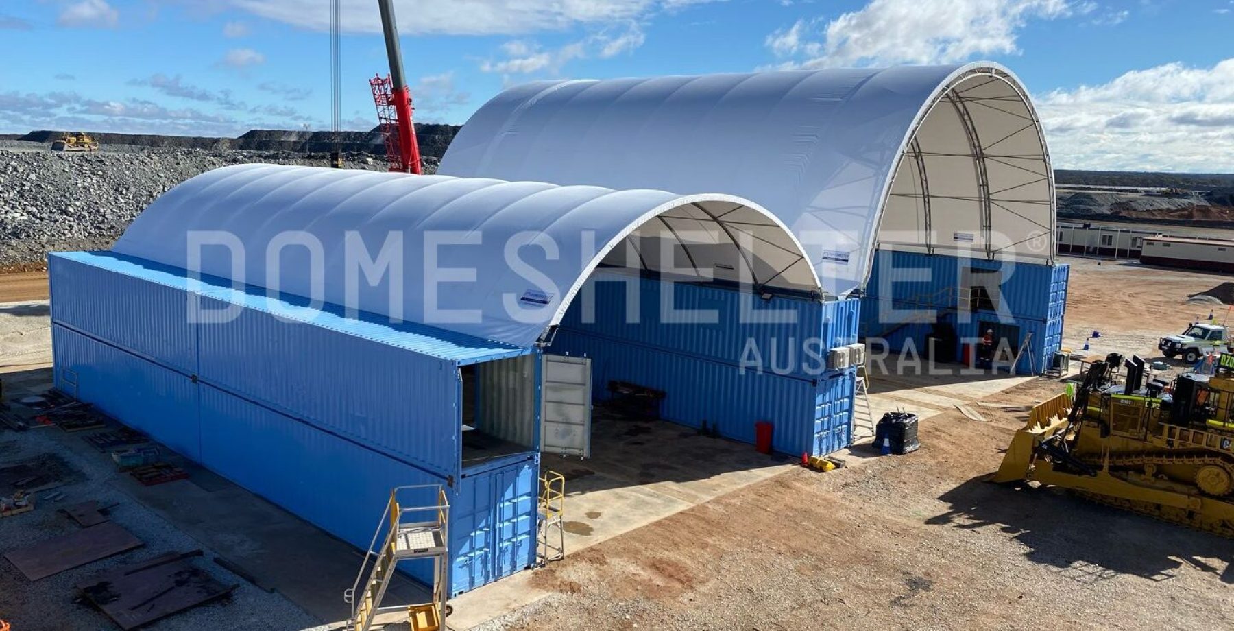 DomeShelter Container Mounted Fabric Structure