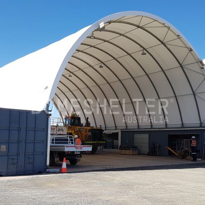 DomeShelter™ Container Mounted model at Large Workshop