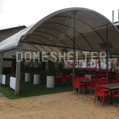 DomeShelter™ Post Mounted model used as Eating place.
