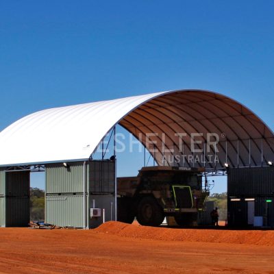 DomeShelter™ Container Mounted model on tyre change facility