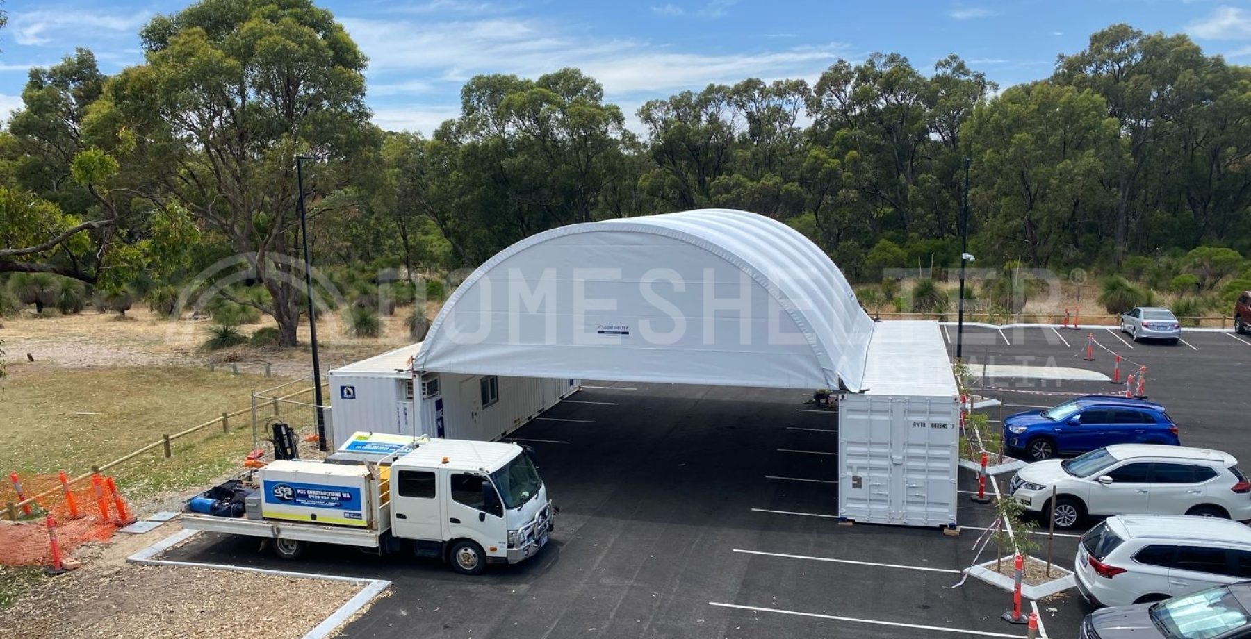 Covid drive through testing fabric shelter portable