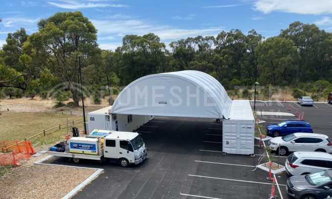 Covid drive through testing fabric shelter portable