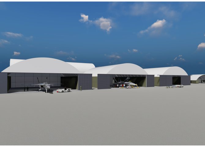 DomeShelter™ Container Mounted model as a Aircraft Hangar 3D model