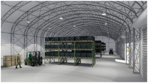 inside warehousing domeshelter for defence