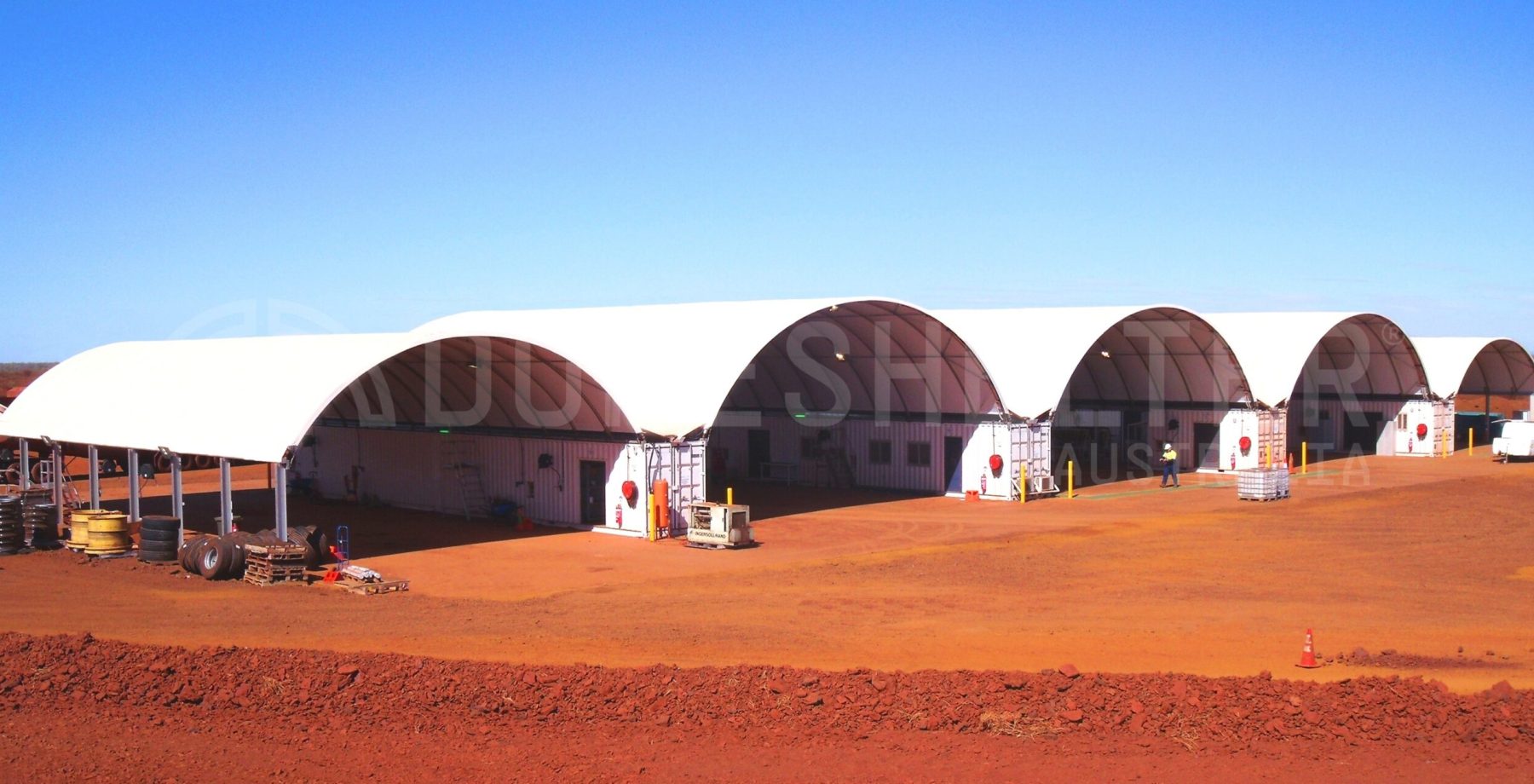 mine site container dome shelter