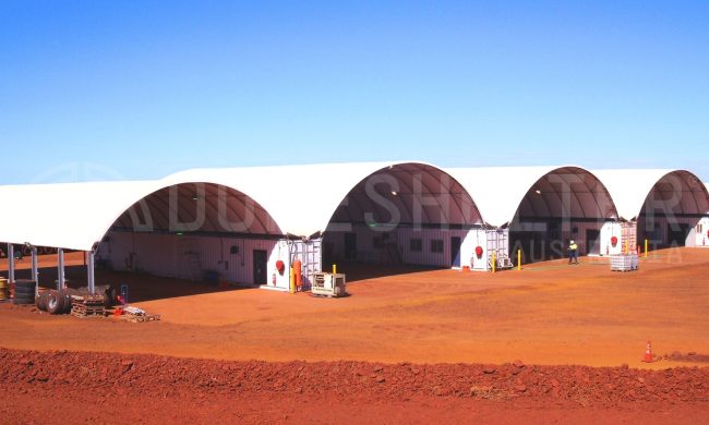 mine site container dome shelter