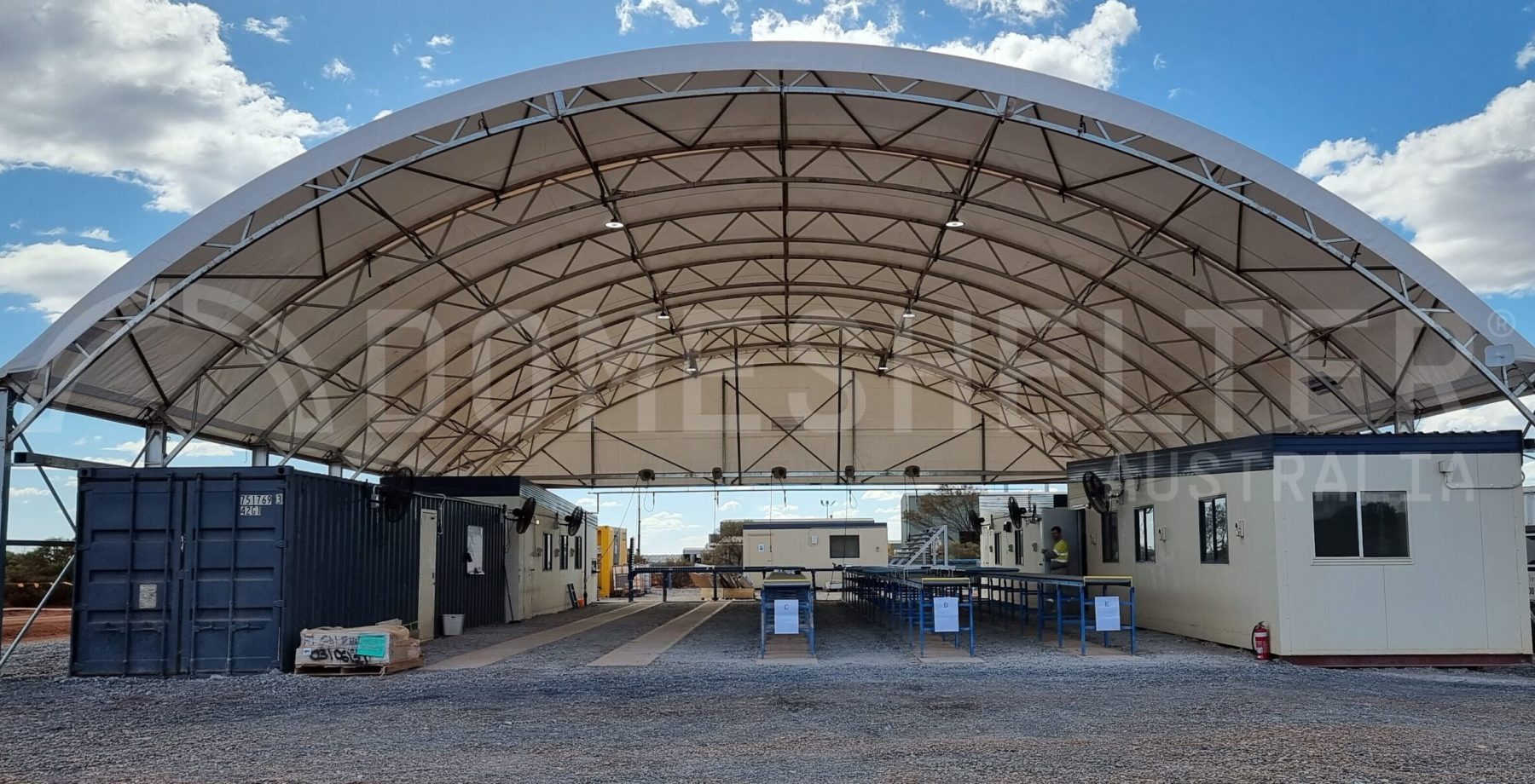 abra base metals core testing facility fabric structure