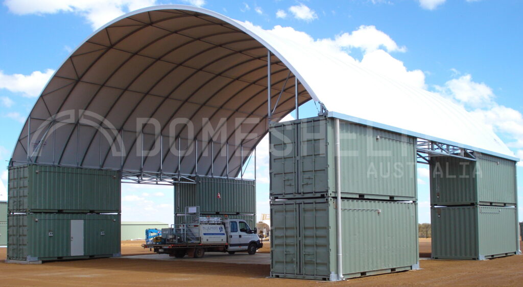 container dome shelters mine site rehabilitation 