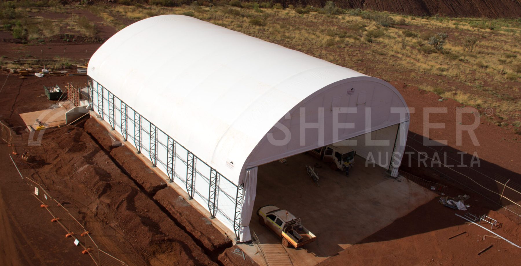 dome shelter truss fabric structure ammonium nitrate storage