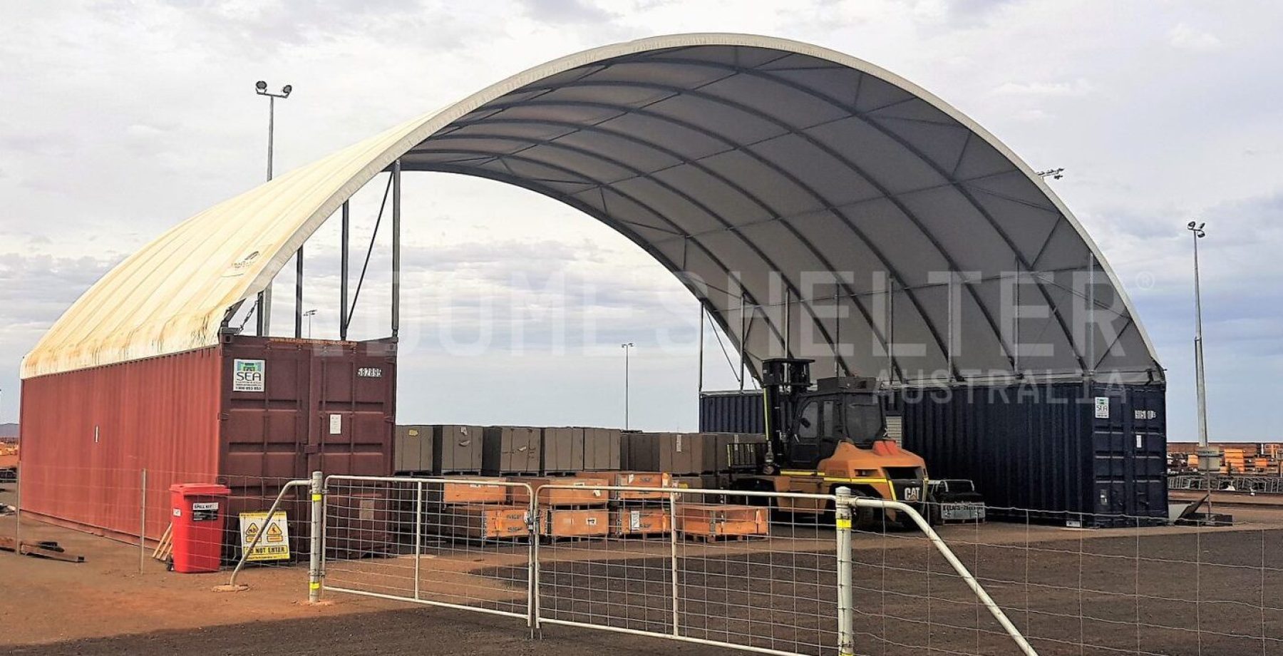 container shelter portable fabric structure domeshelter australia
