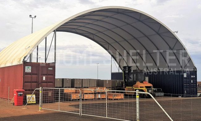 container shelter portable fabric structure domeshelter australia