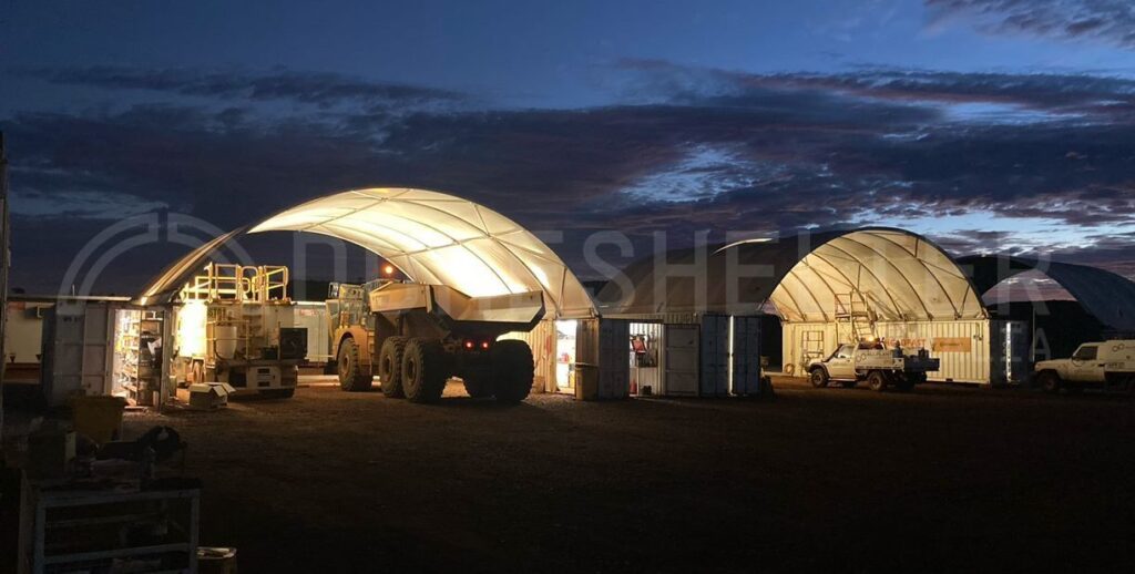 mining vehicle maintainence standard size shelters