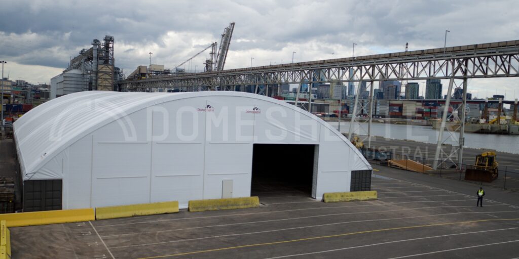container dome shelter appleton dock