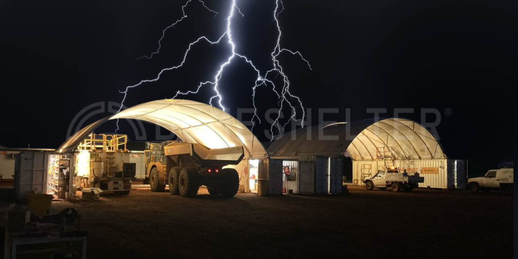 are fabric shelters safe in lightning
