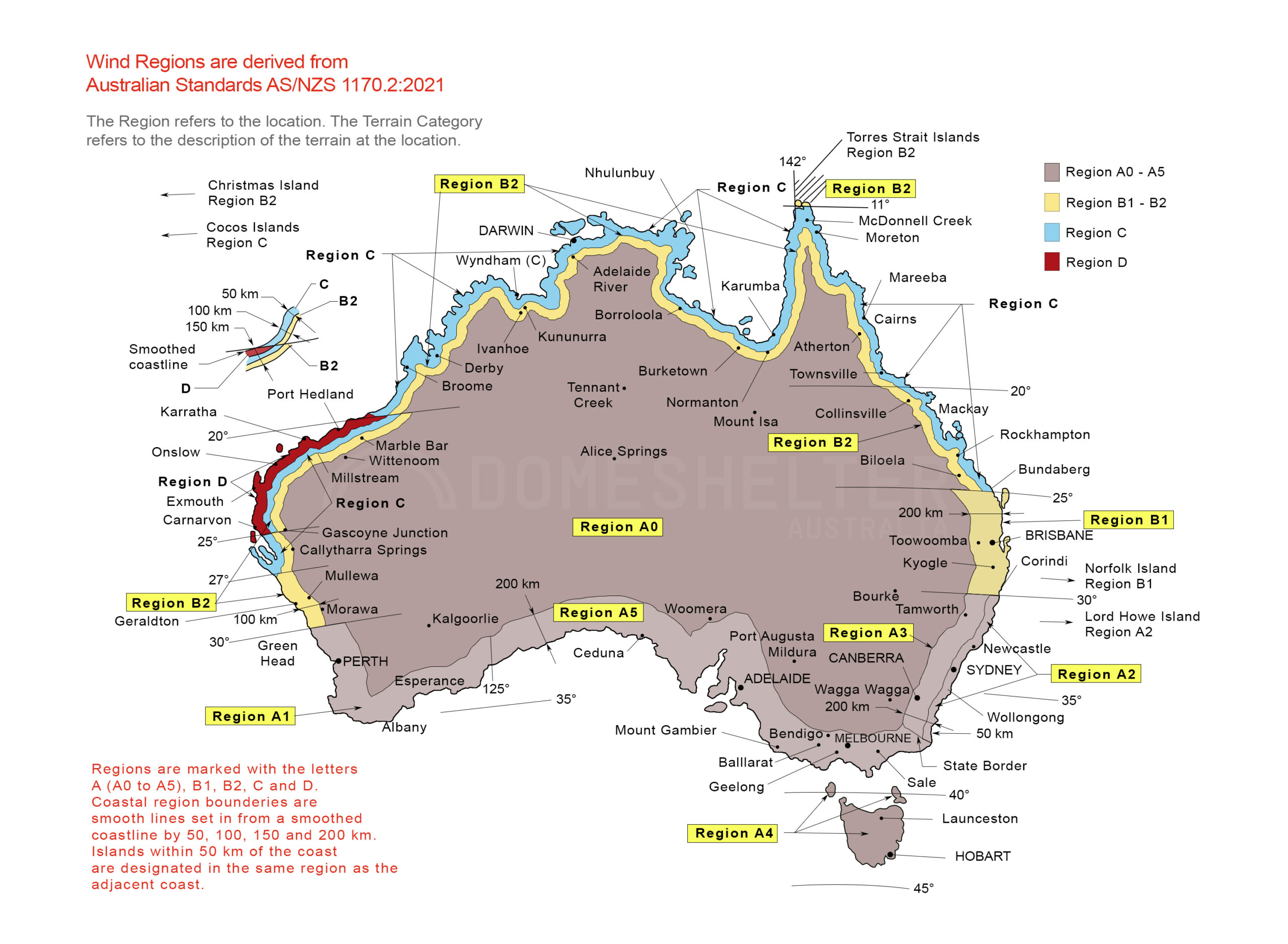 Australian Wind Code AS1170 map
