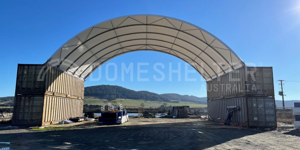 domeshelter structure double container mounted