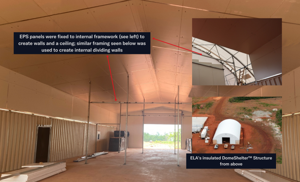 Insulated fabric shelter structure aerospace