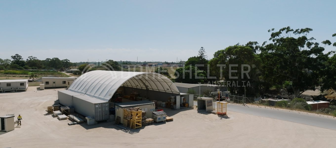 Ausco Modular Fabric Shelter manufacturing yard storage warehouse
