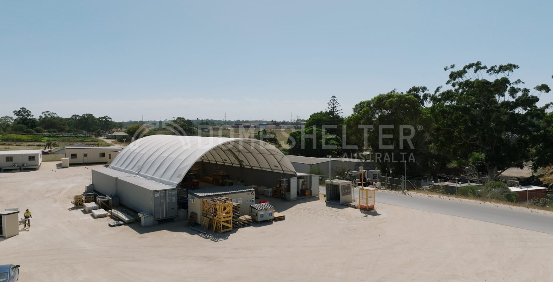 Ausco Modular Fabric Shelter manufacturing yard storage warehouse