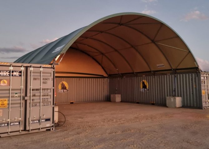 Rapidly Deployed Container Dome Shelter