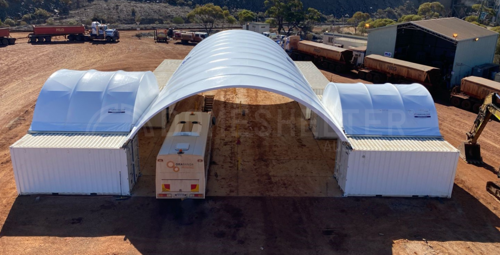 vehicle maintenance bay container shelter