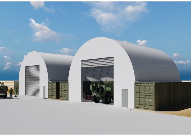 Military Vehicle Maintenance Dome Fabric Structure illustration